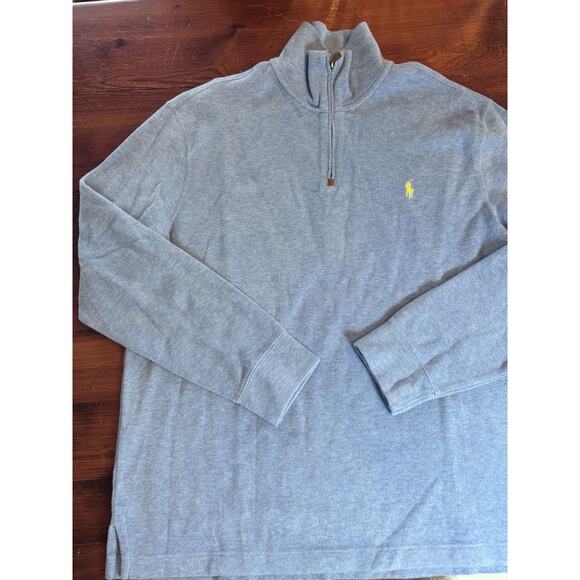 Polo Ralph Lauren Light Blue Mens 1/4 Zip Pull Over Sweater Size Large - Picture 11 of 14